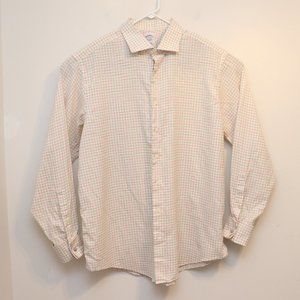 Mens Brooks Brothers Gingham Dress Shirt 17.5 - 36